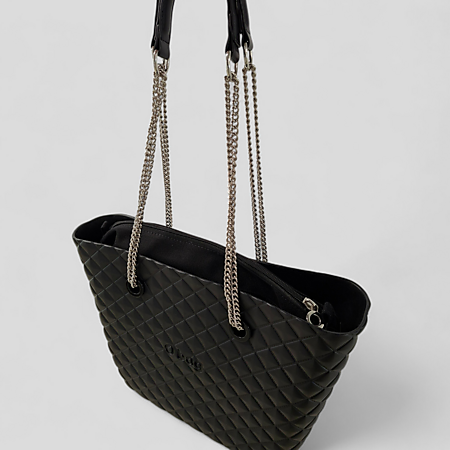 O bag urban midi matelassé | black & chain | Weekenddeal 🖤