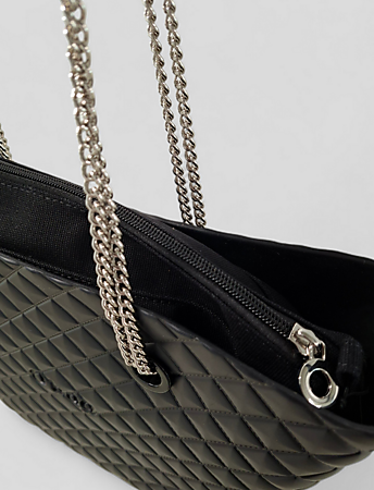O bag urban midi matelassé | black & chain 