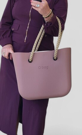 O bag classic old pink & rope | SALE