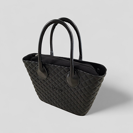 O bag urban midi matelassé | black & sweetheart