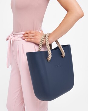 O bag mini navy blue & rope
