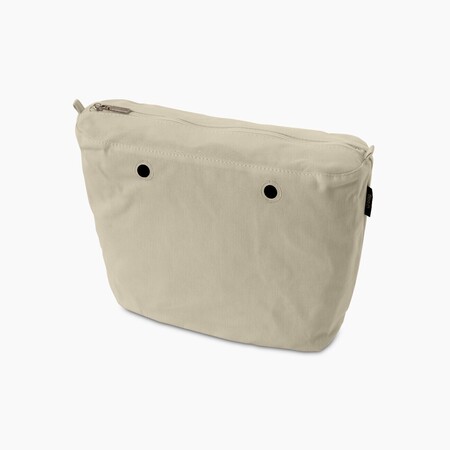 O bag mini innerbag zip-up canvas natural