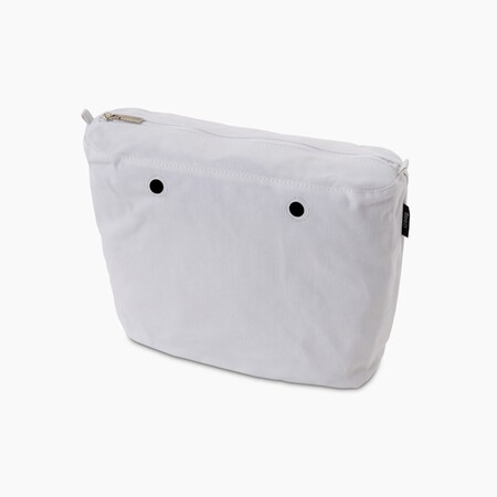 O bag mini innerbag zip-up canvas white