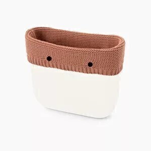 O bag mini trim chain wool blush pink