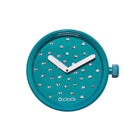 O clock dial crystal aqua blue