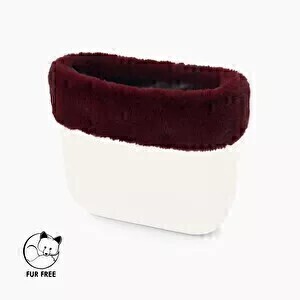 O bag mini trim | faux lapin rex fur | bordeaux