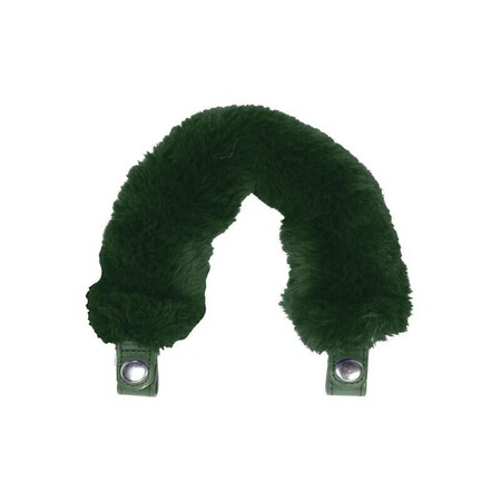O bag short tubular faux lapin rex fur handle with clip green forest