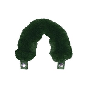 O bag pocket short handle | faux lapin rex fur |green forest