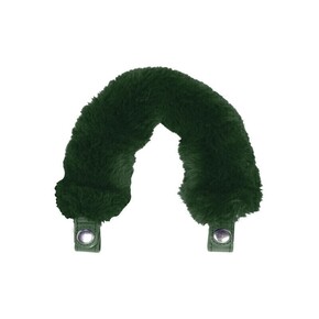O bag pocket short handle | faux lapin rex fur |green forest