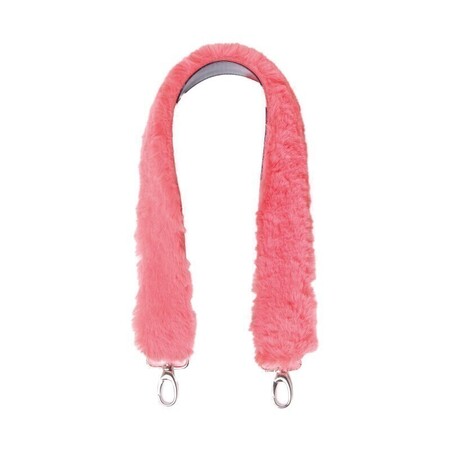 O bag shoulder strap 80 cm faux lapin rex fur amaranth