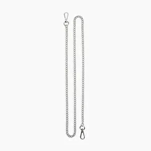 O bag long shoulder strap metal chain silver