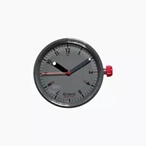 O clock dial 60 seconds red on grey
