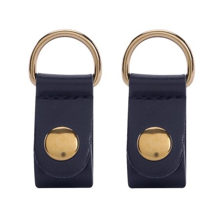 O bag clips (gold) navy blue
