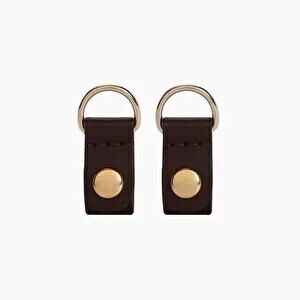O bag clips (gold) dark brown