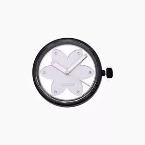 O clock dial metal flower silver