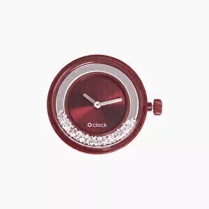 O clock dial shiney crystals red