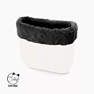 O bag mini trim | faux lapin rex fur | dark grey