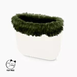 O bag mini trim | faux murmasky fur | military