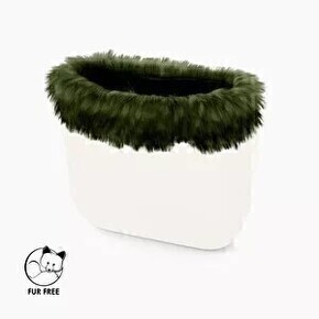 O bag mini trim | faux murmasky fur | military