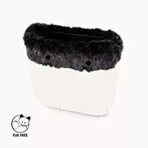 O bag mini trim  | faux fox fur | silver