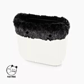 O bag mini trim  | faux fox fur | silver | SALE