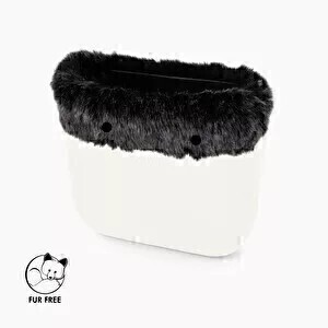 O bag mini trim  | faux fox fur | silver | SALE