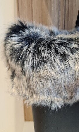 O bag mini trim  | faux fox fur | silver | SALE