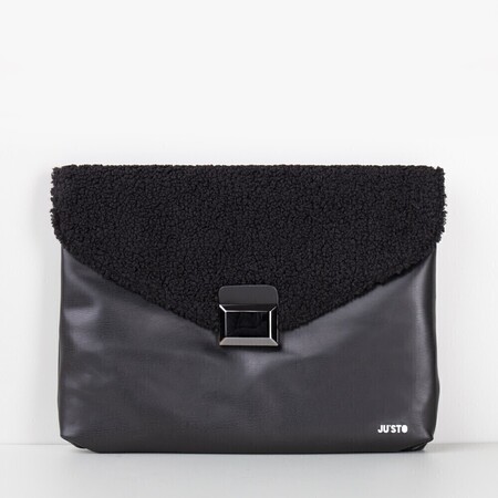 Ju'stO | J-Clutch bouclé |  black | Uitverkoop
