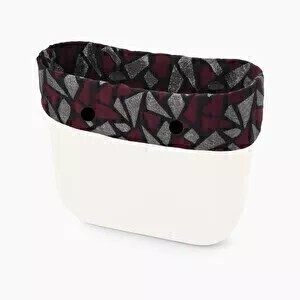 O bag classic trim jacquard lurex bordeaux/black