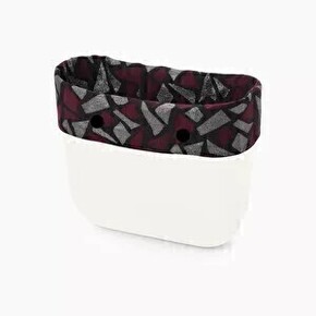 O bag mini trim jacquard lurex bordeaux/black
