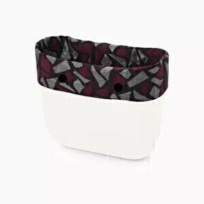 O bag mini trim jacquard lurex bordeaux/black