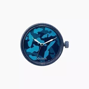 O clock dial metal camouflage navy blue