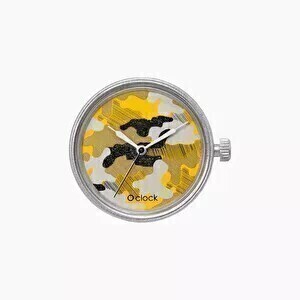 O clock dial metal camouflage silver