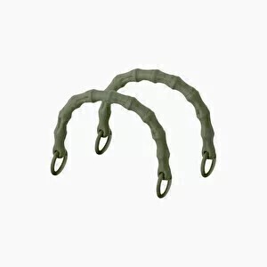 O bag short ring handles bamboo-effect military